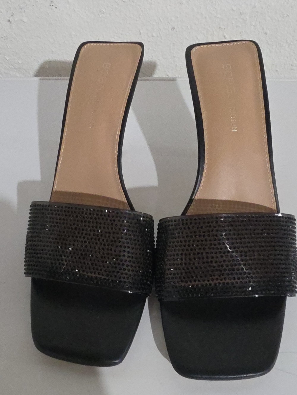 BCBGeneration Maxari-2 Black Embellished Slide Heels - Women sz. 8